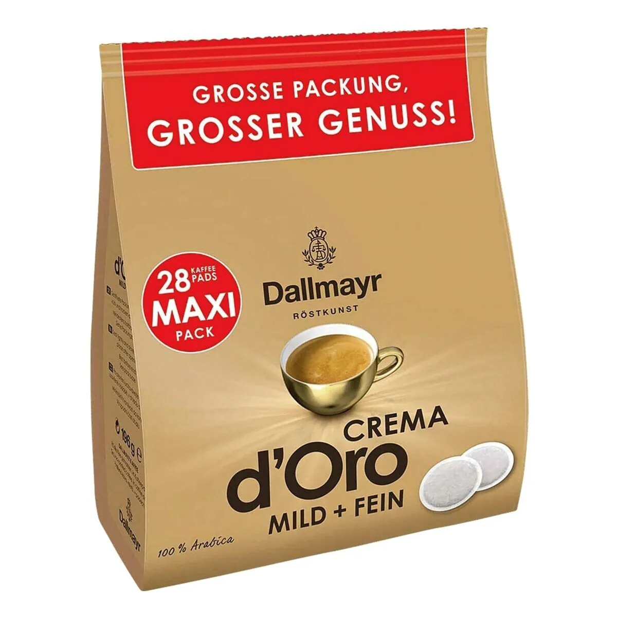 Dallmayr Kaffee Crema d'Oro mild, 28 Kaffeepads, 100% Arabica 2