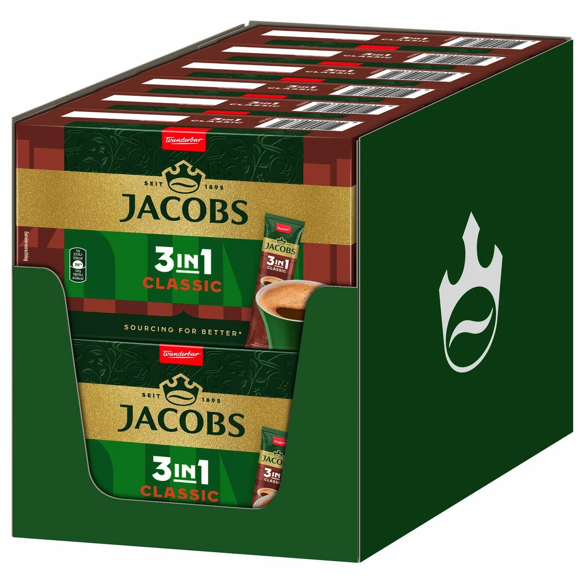 Jacobs 3in1 Classic Sticks, schnelle Zubereitung, cremiger Geschmack, 120 Portionen