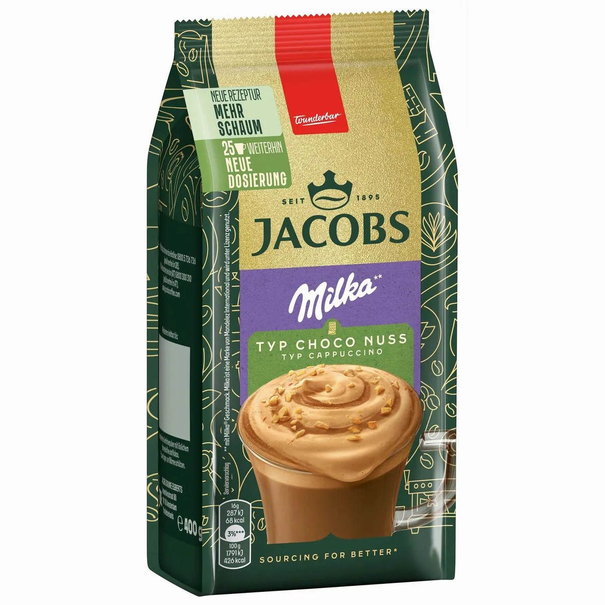 Jacobs Cappuccino Choco Nuss, aromatisiertes Getränkepulver, 12 x 400g 3