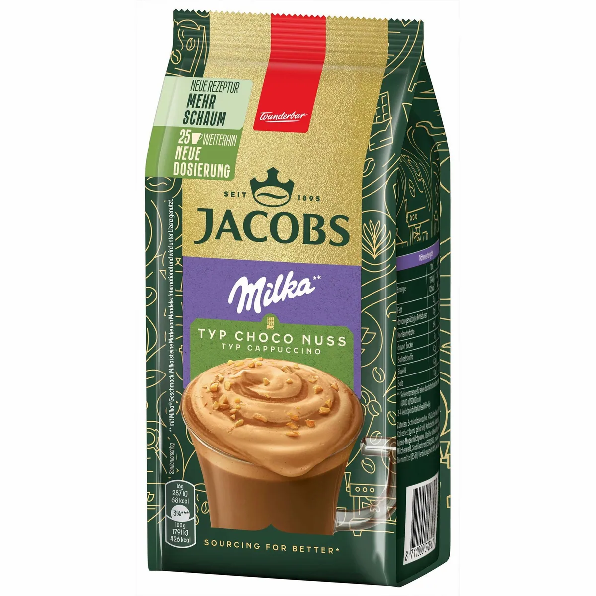 Jacobs Cappuccino Choco Nuss, aromatisiertes Getränkepulver, 12 x 400g 4