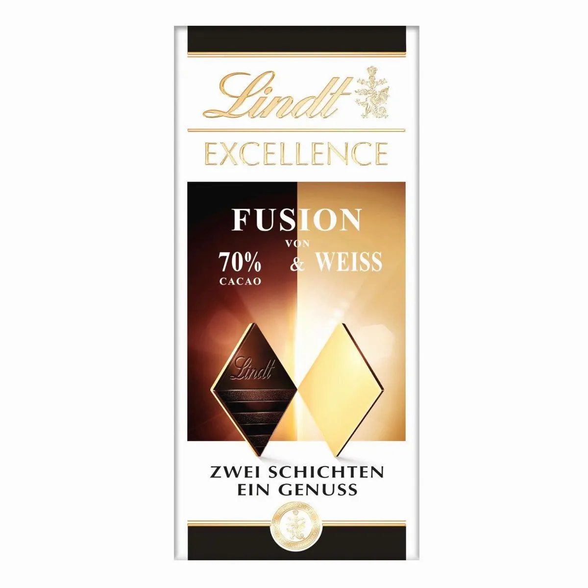 Lindt Excellence Fusion Edelbitter & Weiße Schokolade, harmonisches Geschmackserlebnis, 100g