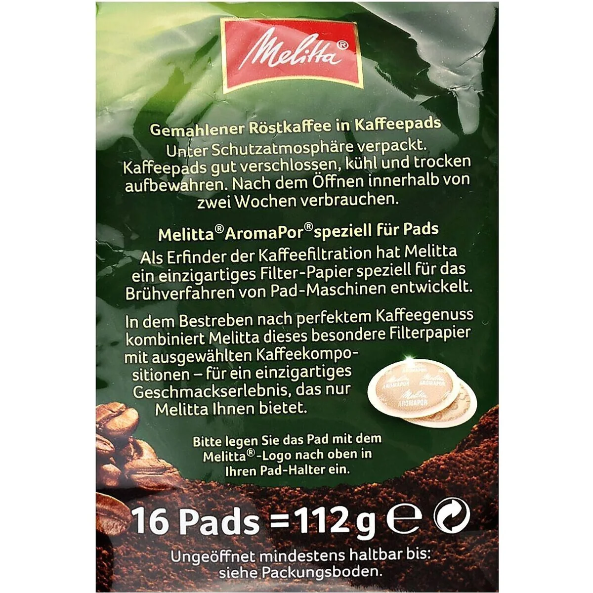 Melitta Auslese Kaffeepads, vollmundiger Geschmack, feine Crema, 16 Stück 2