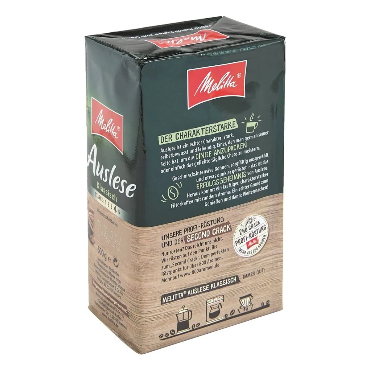 Melitta Auslese Klassisch, gemahlener Kaffee, kräftiges Aroma, 500 g 3