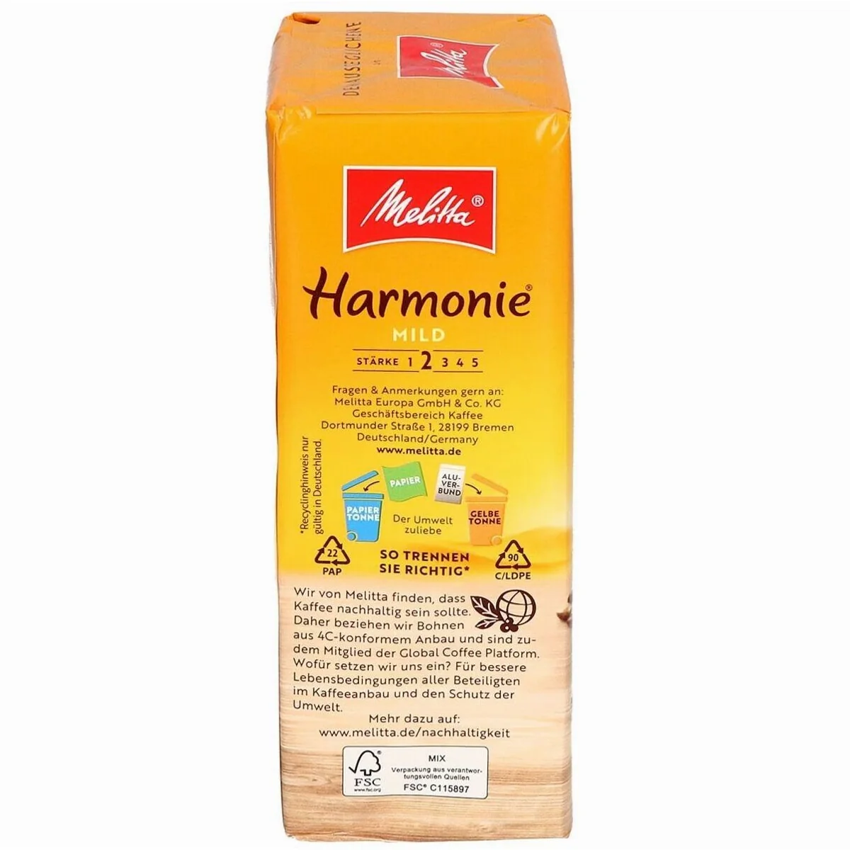 Melitta Kaffee Harmonie, gemahlen, sanft geröstet, naturmild, 500 g 4