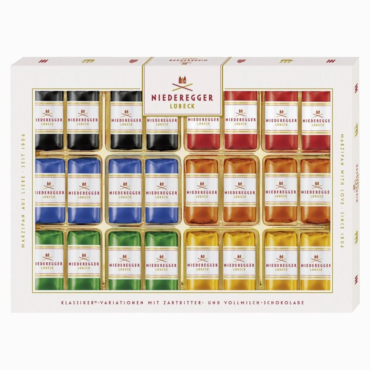 Niederegger Marzipan Klassiker Variationen, edle Schokolade, 300 g