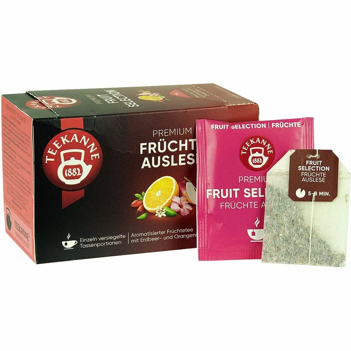 Teekanne Premium Früchte Auslese, fruchtig-frischer Genuss mit Erdbeer- und Orangenaroma 2
