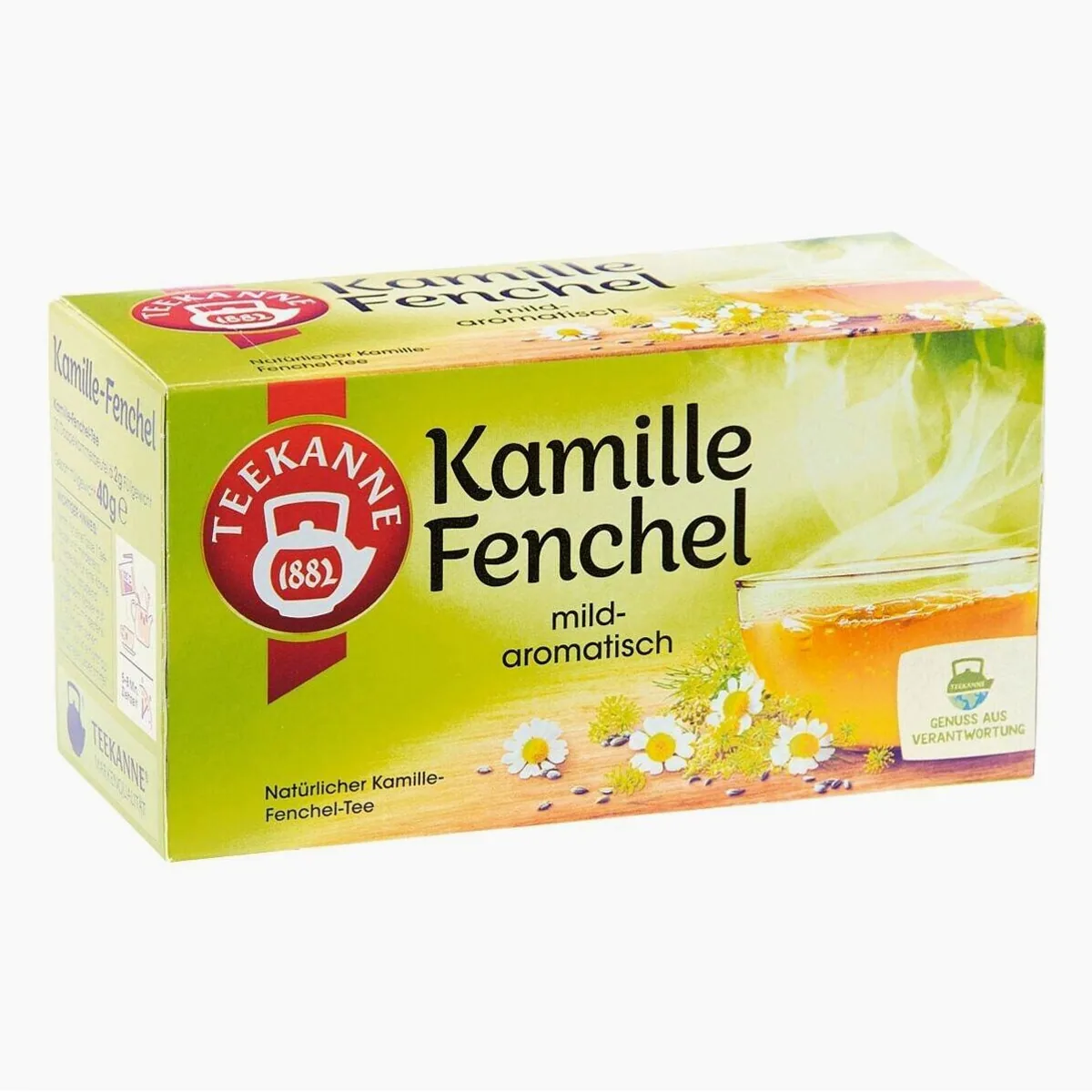 Teekanne Kamille Fenchel Tee, 20 Beutel, entspannender Kräutertee