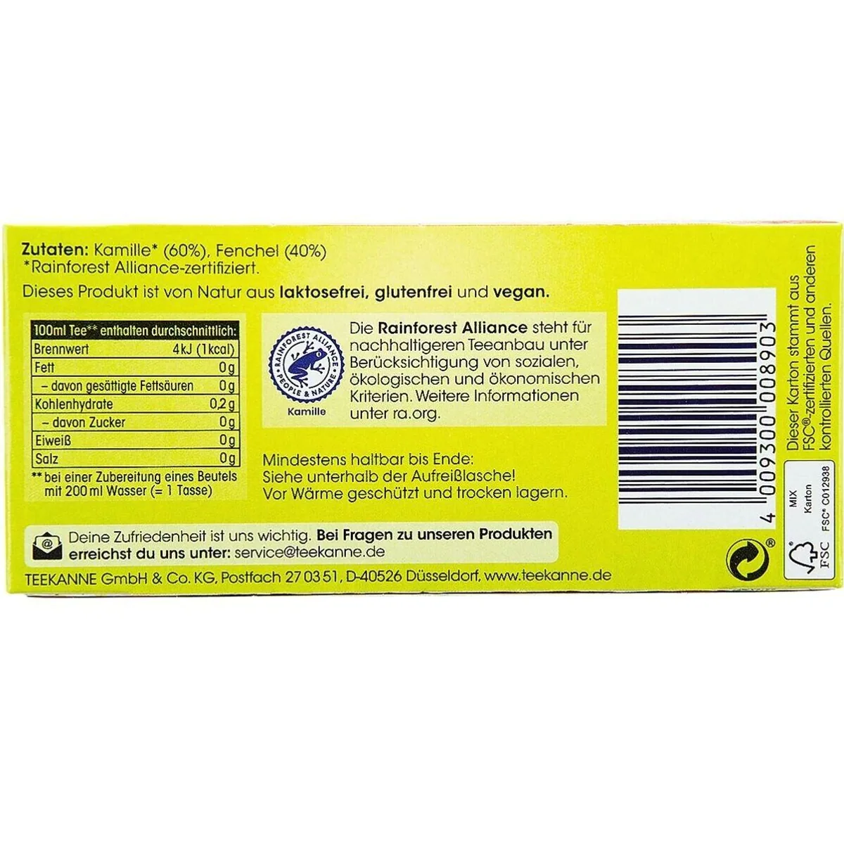 Teekanne Kamille Fenchel Tee, 20 Beutel, entspannender Kräutertee 4